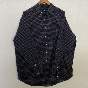 Ralph Lauren Shirt Mens Large Navy Plaid Button Down Long Sleeve Office Wear
